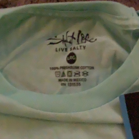 Men’s “Live Salty” Salt Life turquoise tee large - Picture 3 of 4